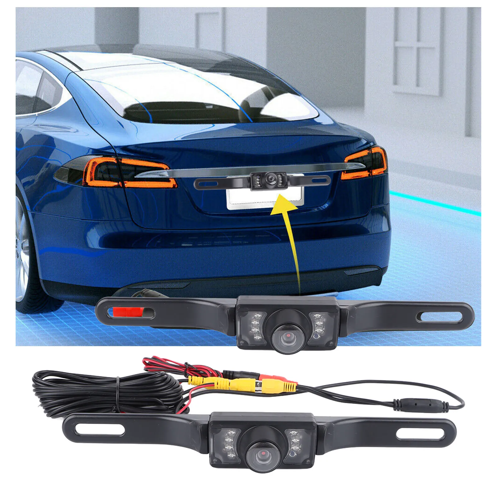 Vehicle Mounted Camera Night Vision Long License Plate Frame Camera HD Image Simple Installation Waterproof for Cars