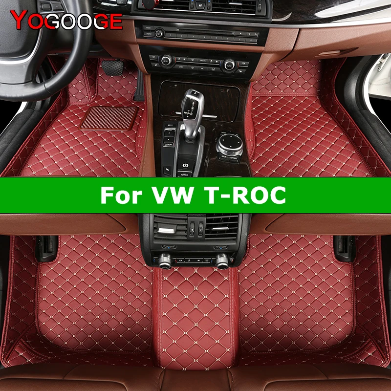 YOGOOGE  Custom Car Floor Mats For VW TROC T-ROC Auto Carpets Foot Coche Accessorie