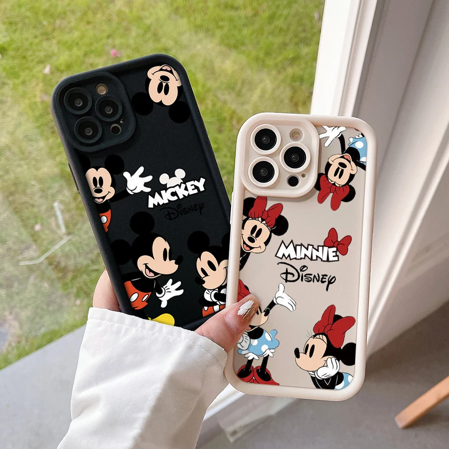 Disney Mickey Minnie Mouse Camera Protection Case For iPhone 15 14 13 12 11 Pro Max Mini XR XS X 7 8 Plus SE Soft TPU Back Cover