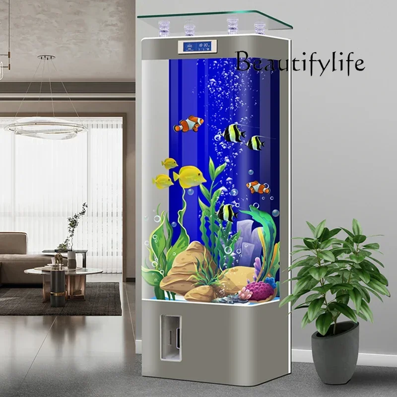 New smart fish tank living room household medium vertical filter integrated ecological glass aquarium