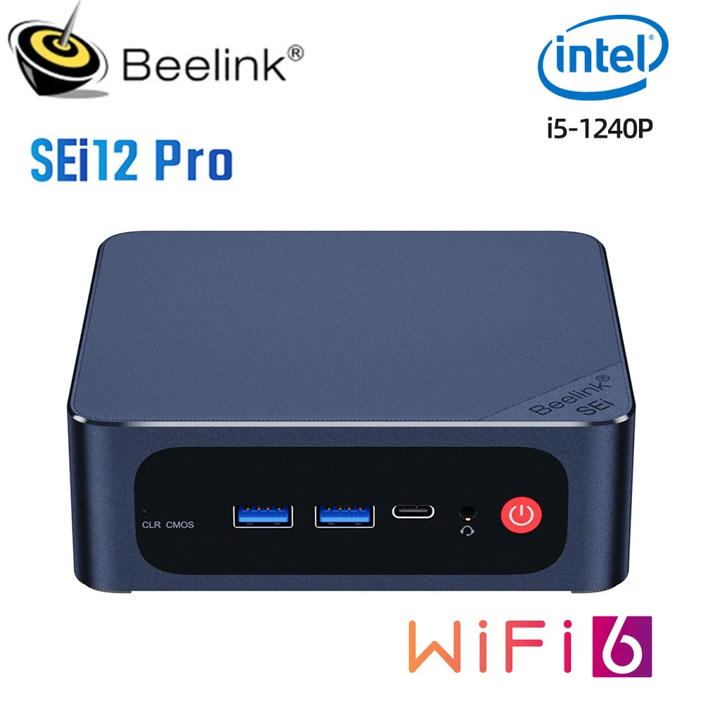 Beelink SEi12 프로 인텔 코어 i5 1240P i7 1260P 12 세대 16GB DDR5 NVME 500GB SSD 2.5G LAN C 타입 게임용 컴퓨터