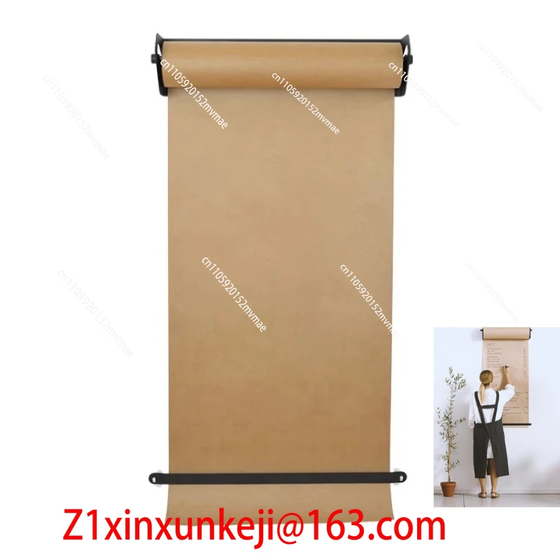 Modern Design Wall Mounted Hand Writing Painting Message Kraft Paper Drawing Board Loft Coffee Shop Menu Kids Drawing Paper Rack