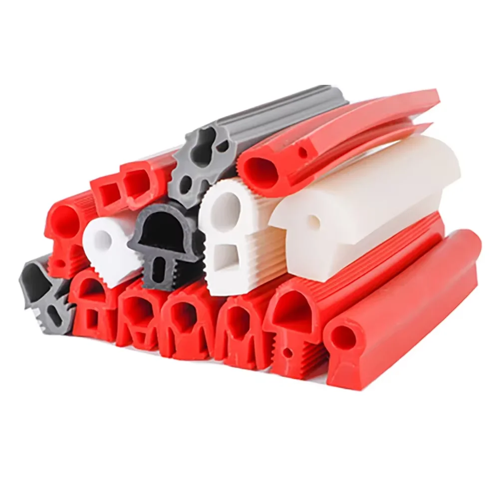 Red Shaped Mushroom Head Sealing Strip Silicone High Temperature Oven Bridge Aluminum Door Window Sealed Soundproofing Strip