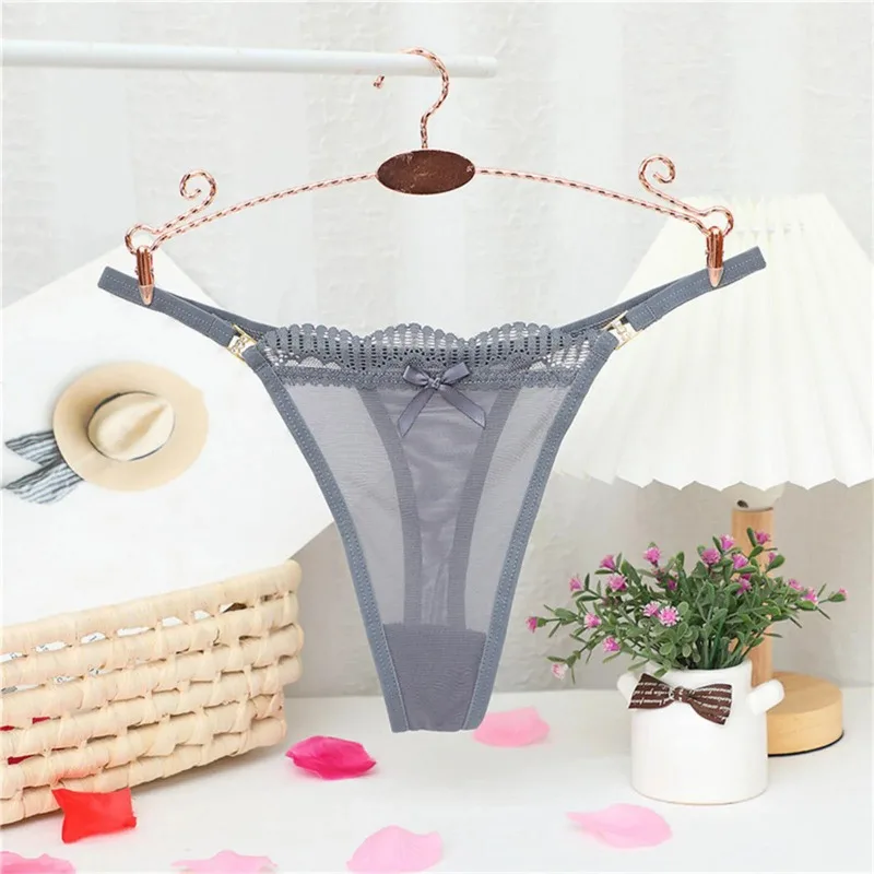 Bragas sexis de malla transparente para mujer, tangas, pantalones, ropa interior sin costuras, bragas con espalda en T, cintura baja transparente, cuerdas G, venta al por mayor, novedad de 2024