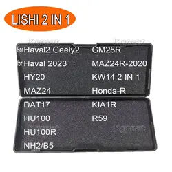 Outil Lishi 2 en 1 pour Haval2 Geely 2 Haval 2023 HY20 MAZ24 DAT17 HU100 HU100R NH2/B5 GM25R MAZ24R-2020 KW14/agre34 KIA1R R59