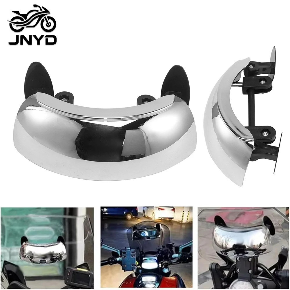 JNYD Motorcycle Windscreen 180 Degree Blind Spot Mirror Wide Angle Rearview Mirrors Small Rear View Mirror For BMW Yamaha Honda