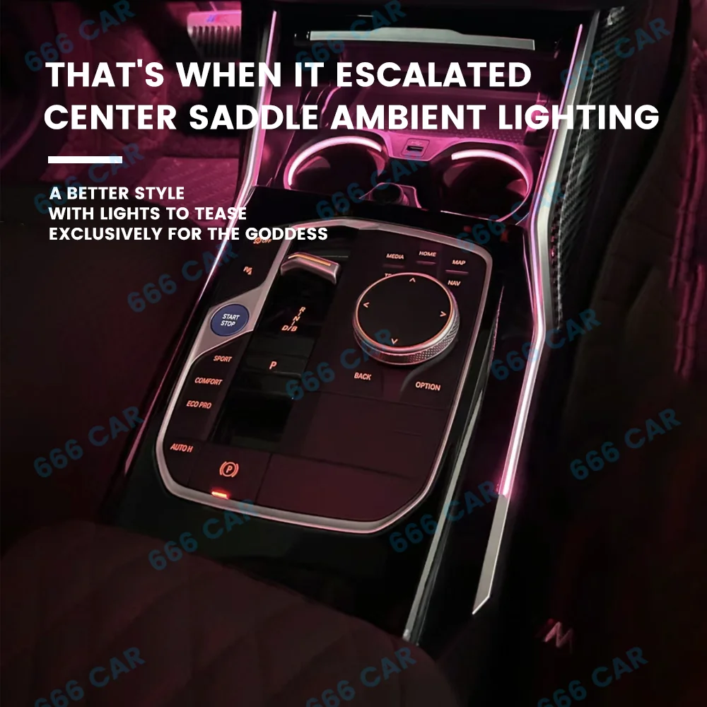 Center Console Saddle Light For BMW New 3/4 Series G20 G22 M3 M4 11 Color Car Decorative Interior Lamp LED Ambient Light Refit