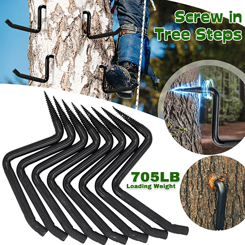 Tree Climbing Spikes For Hunting 4 inch Tree Climbing Spikes Bow Hooks Hold up to 705 lbs Fits Climb to Tree Stands Outdoor Tool 