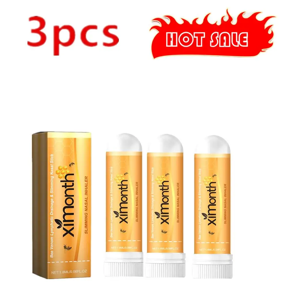 3X Bee Body Slimming Nasal Stick Inhaler Remove Abdomen Cellulite Fat Burning Weight Lose Herbal Detoxifying Nose Stick