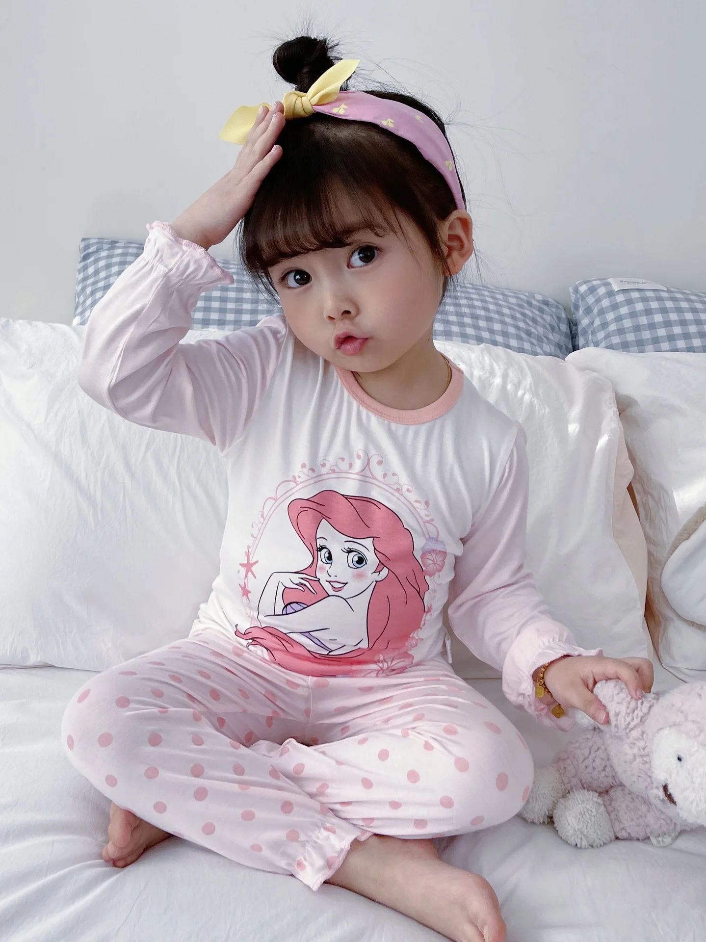 New Spring Summer Children's Clothing Tangled Cartoon Sets Sleepwear Clothes Kids Pajamas Set Baby Girls Cotton Pyjamas