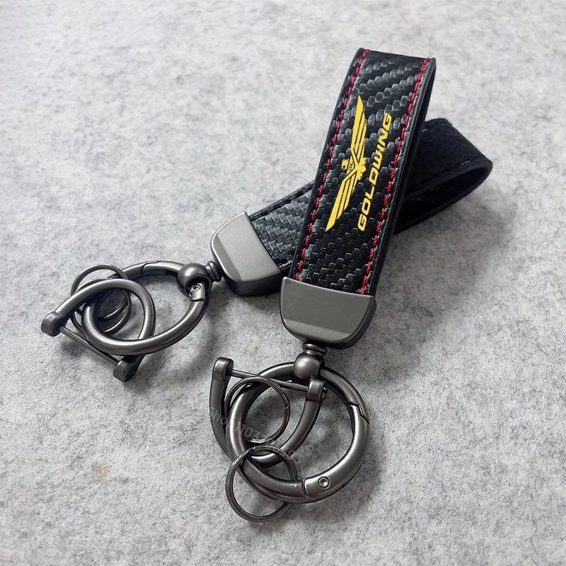 For Honda Goldwing Gold Wing 1800 GL1800 GL1200 GL1000 GL1500 1000 1200 Metal Leather Keyrings Motorcycle Keychain Accessories