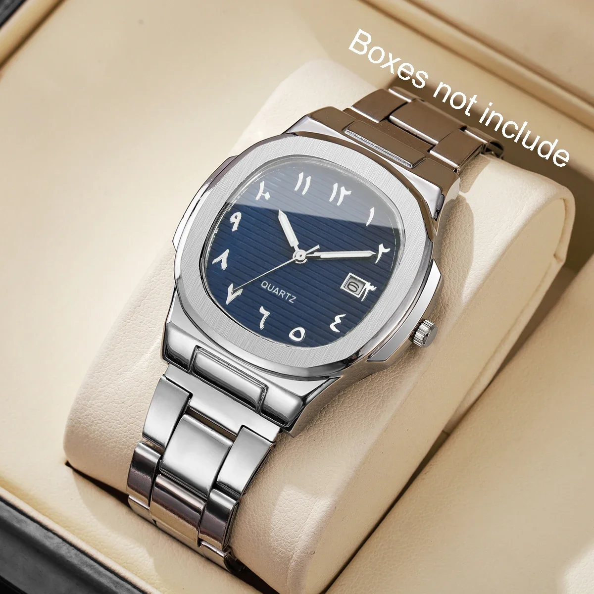 1/2/4 PCS Luxury Men's Business Watch Fashion Square Dial Quartz Watch Men's Clock with Calendar Watch (No Box)