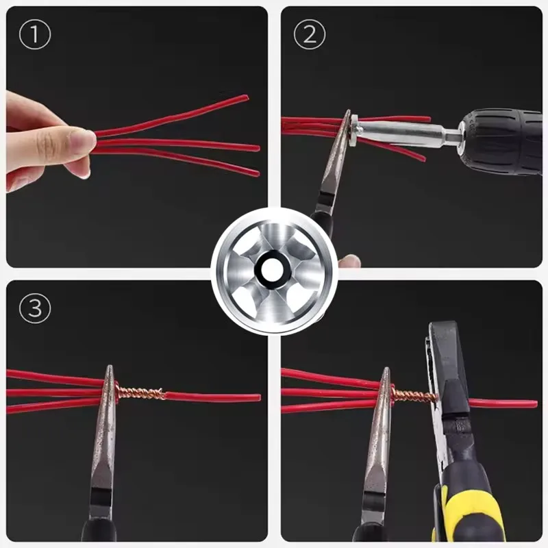 2.5-4/4-6 Square Universal Wire Twisting Tool Electrical Cable Quick Connector Automatic Twist 5 Wire Stripping Stripper Twister