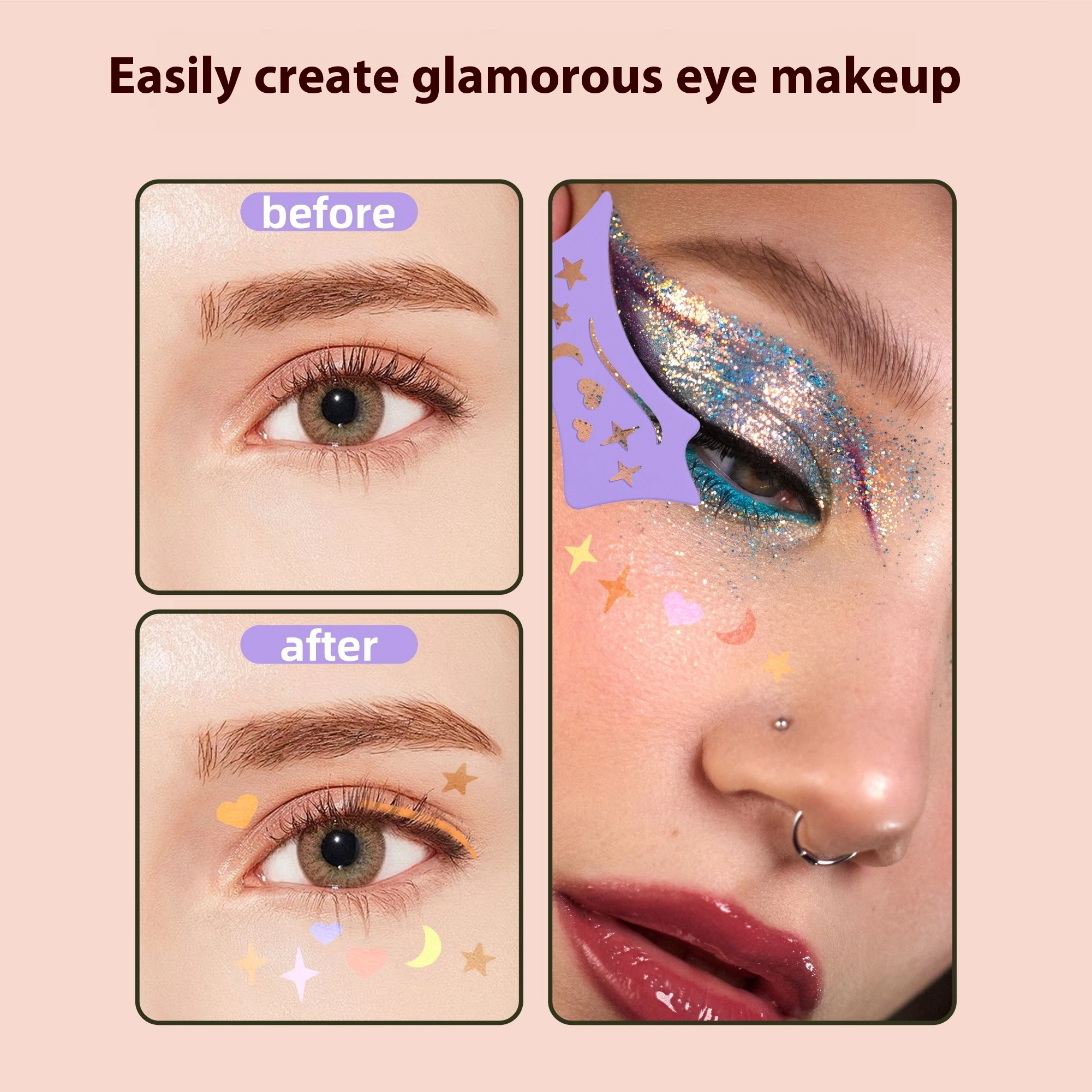 Ferramenta Multifuncional Eye Makeup Template, Sombra, Delineador, Sobrancelha, Profissional