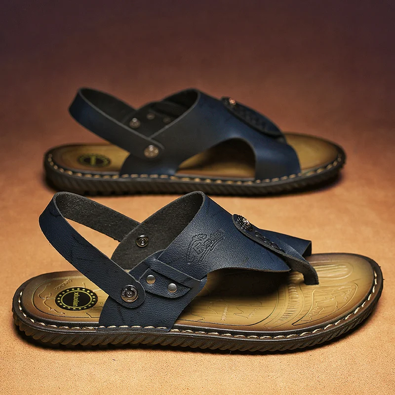 

Сандалии мужские с открытым носком, Молодежные Пляжные Тапочки двойного назначения, Нескользящие, летняя обувь