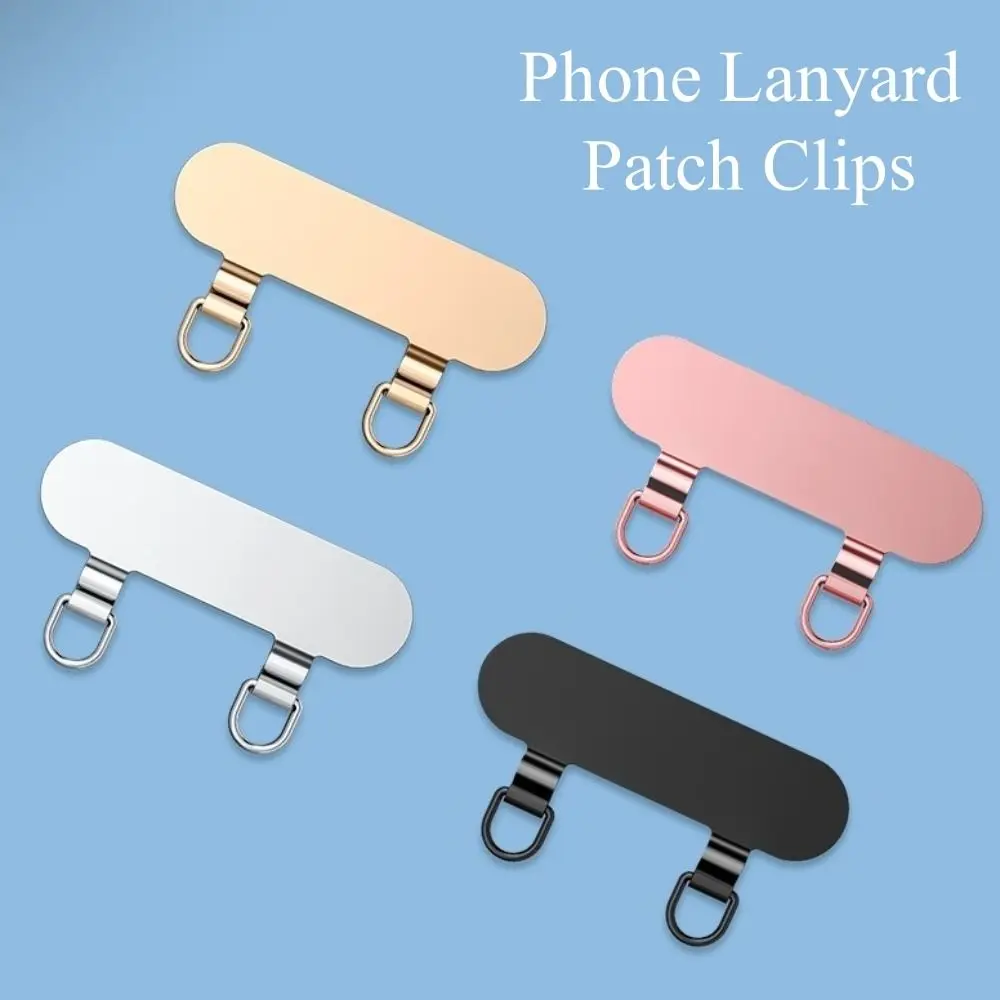 New Stainless Steel Phone Lanyard Patch Clips 2 Hooks Replacement Metal Gasket Ultra-thin Phone Lanyard Connecter