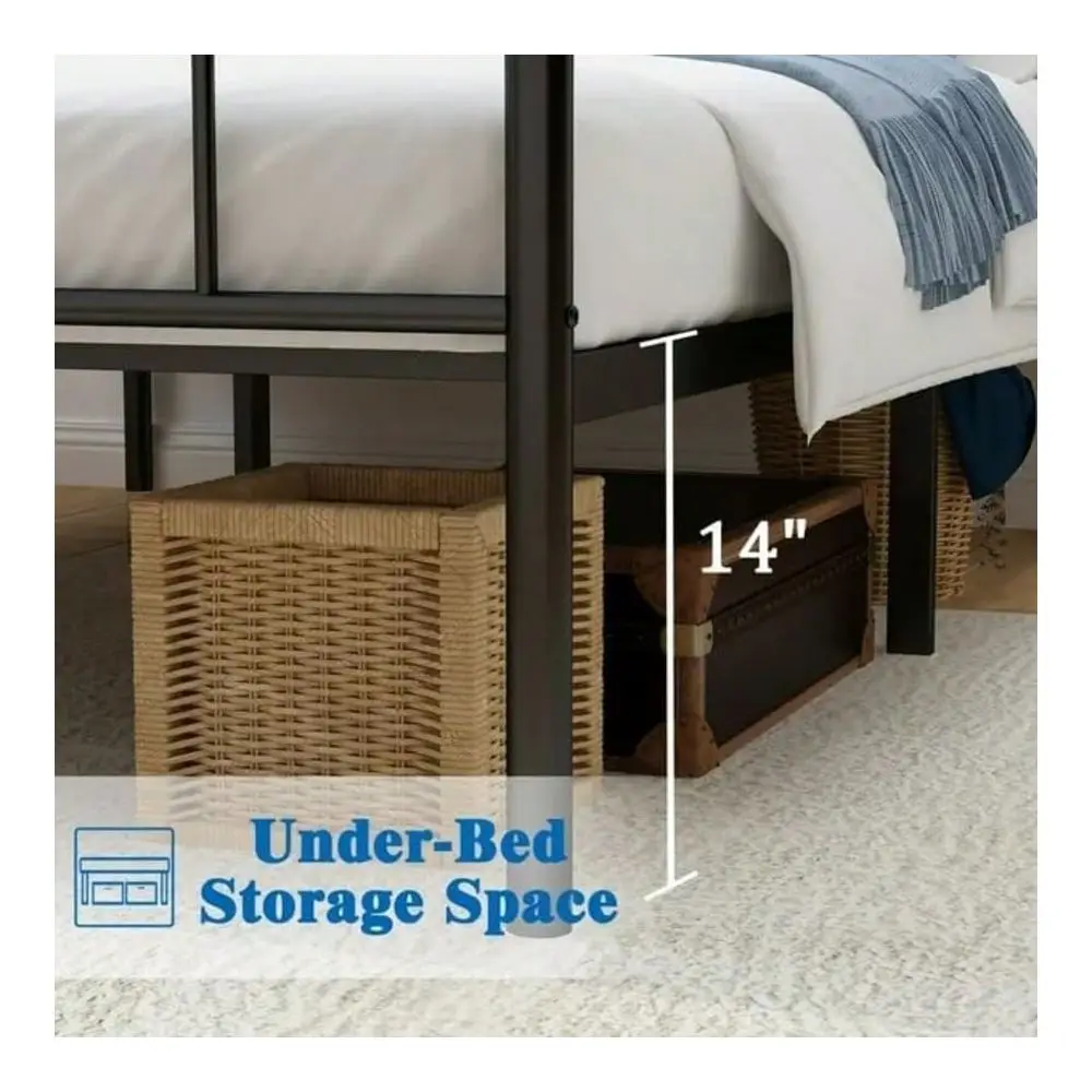 

Platform Bed Frame, Full,Twin 14 Inch Bed Frame With Under Bed Storage, Steel Slat Mattress Support, No Box Spring Needed, Easy