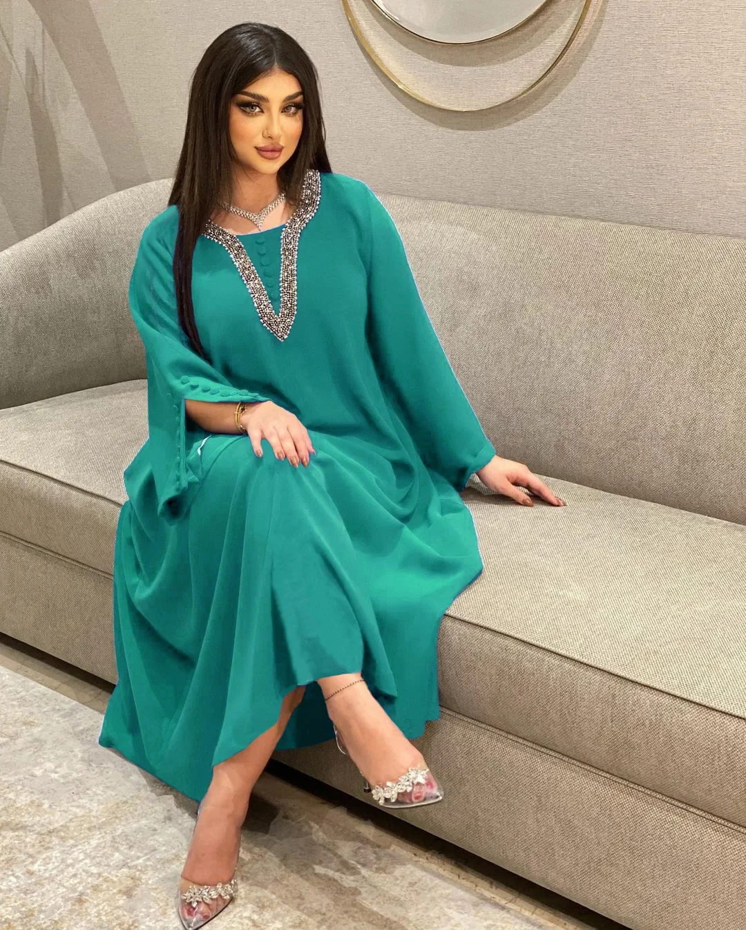 Vestidos de diamante para mulheres muçulmanas, Eid Abaya Dubai, Kebaya de luxo, Caftan Marocain, Ramadan Islam Vestuário, Moda, 2022