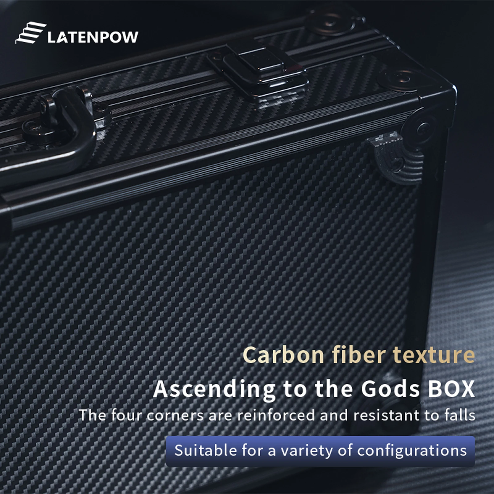 

Latenpow Ascending to the Gods Box Mechanical Keyboard Storage Box Bins Carbon Fiber Texture