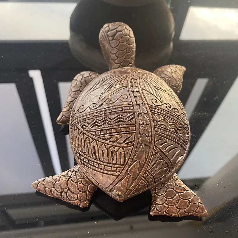 السلاحف البحرية على شكل الراتنج اليد منحوتة تمثال شاطئ البحر الاستوائية البحر السلاحف مكتب منزلي ديكور البستنة الحلي في الهواء الطلق #5