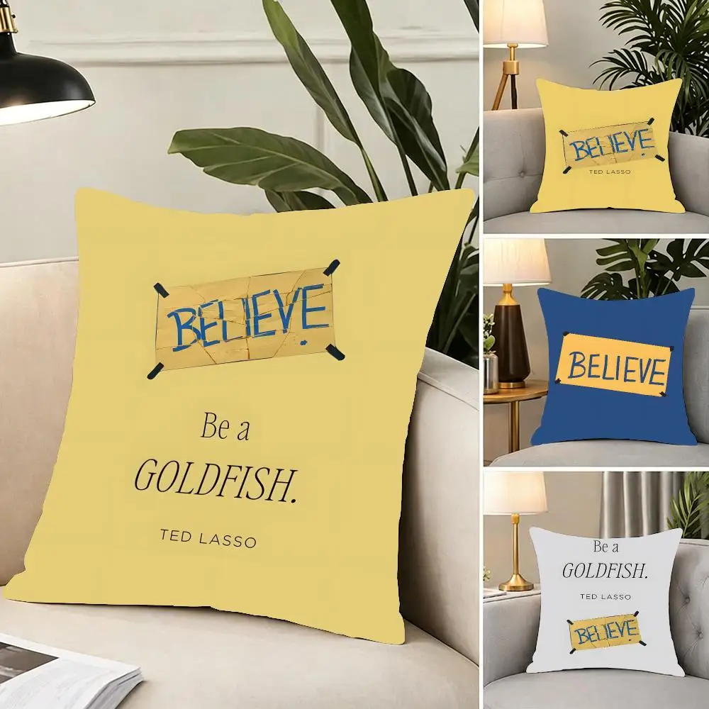 Series Sport Ted Lasso Cushion Cover Portable floor cushion for travel Yoga Minimalist text 2way tricot