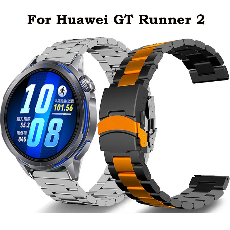 Edelstahlarmband für Huawei GT Runner 2 Band Smartwatch Metallarmband Uhrenarmbänder Correa für Huawei GT Runner 2 Uhrenarmbänder
