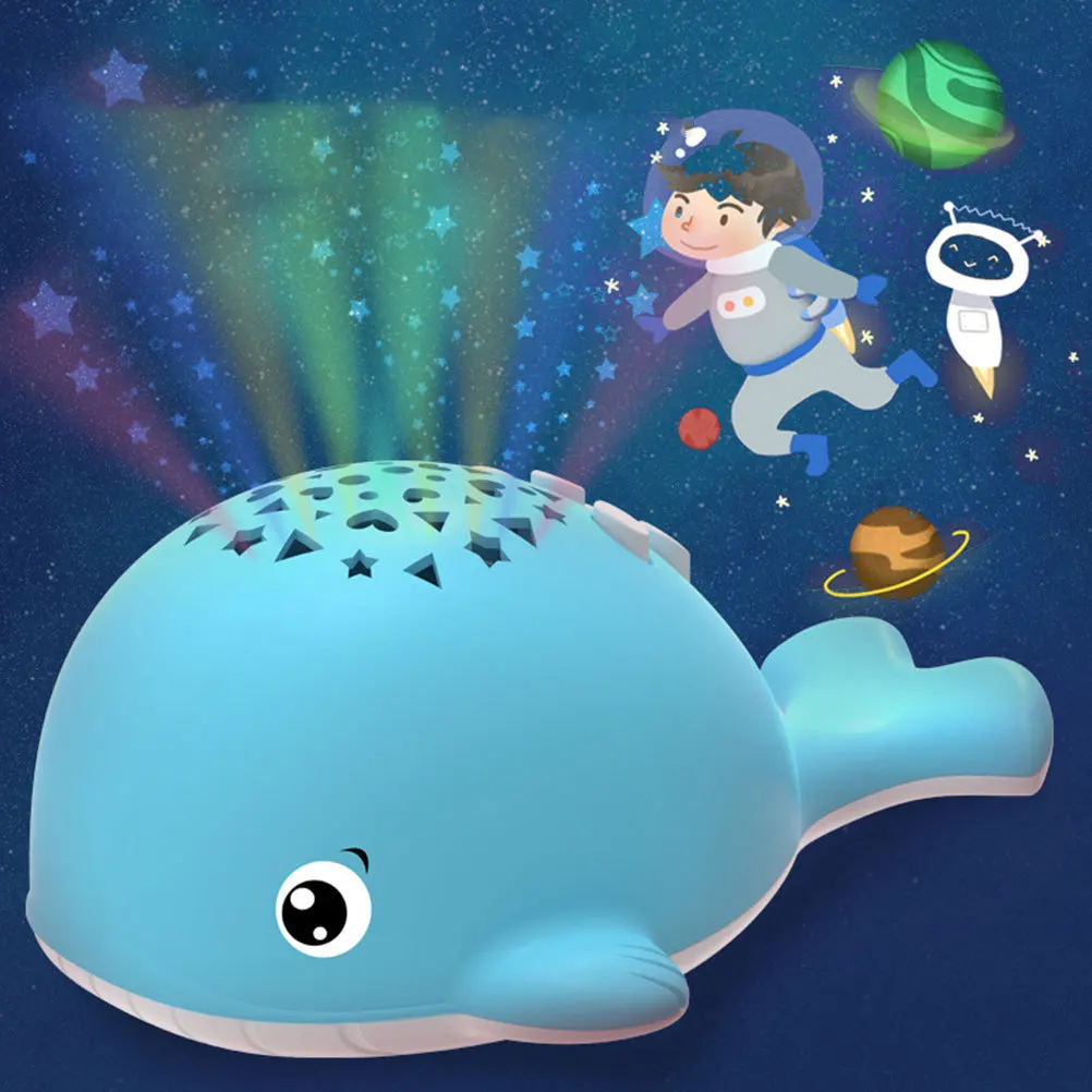 

1pc Whale-Shaped Sky Projector Learning Machine Kids Musical With Sound Light Effect Story Telling Educational For