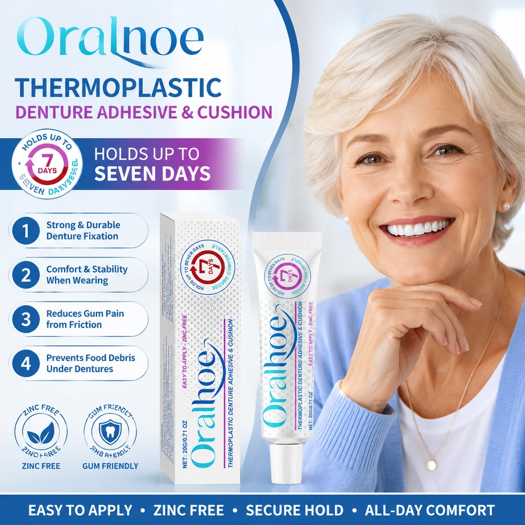 Oralhoe Denture Fixing Adhesive Thermoplastic Denture Adhesive Fixing Denture Improve Comfort Denture Care Products All Day Hold