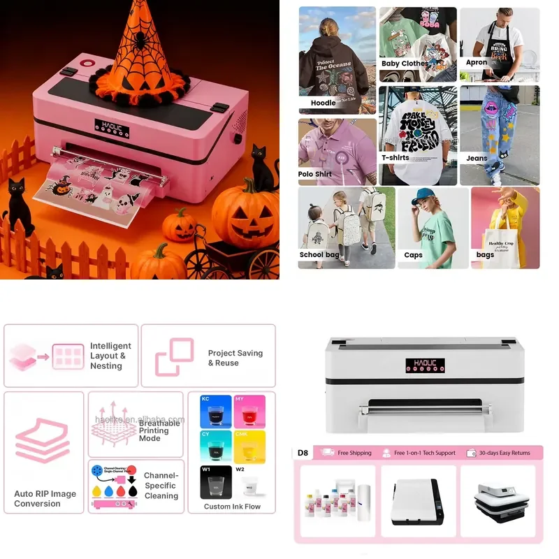 Haolic DX7 High-Precision Print Head A3 DTF UV Ink New Printer 1 Year Warranty for T-Shirts Cloth Textile Heat Transfer