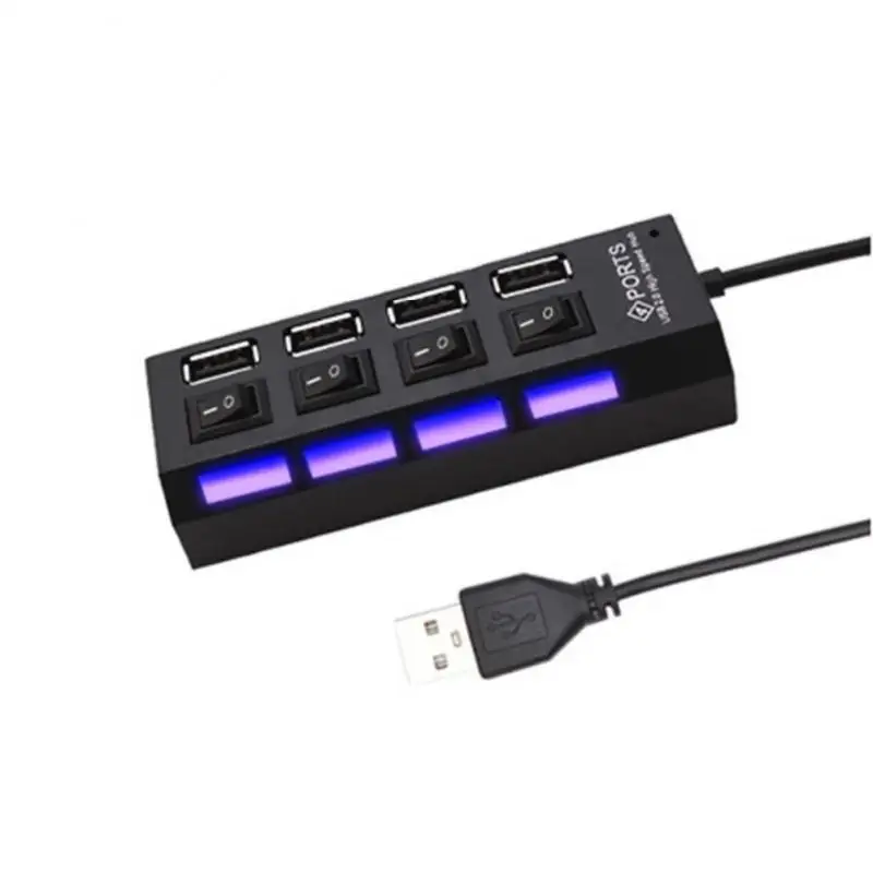 RYRA USB2.0 Hub USB Hub 2.0 Multi USB Splitter Hub Use Power Adapter 4/7Port Multiple Expander USB2.0 Hub With Switch 30CM Cable
