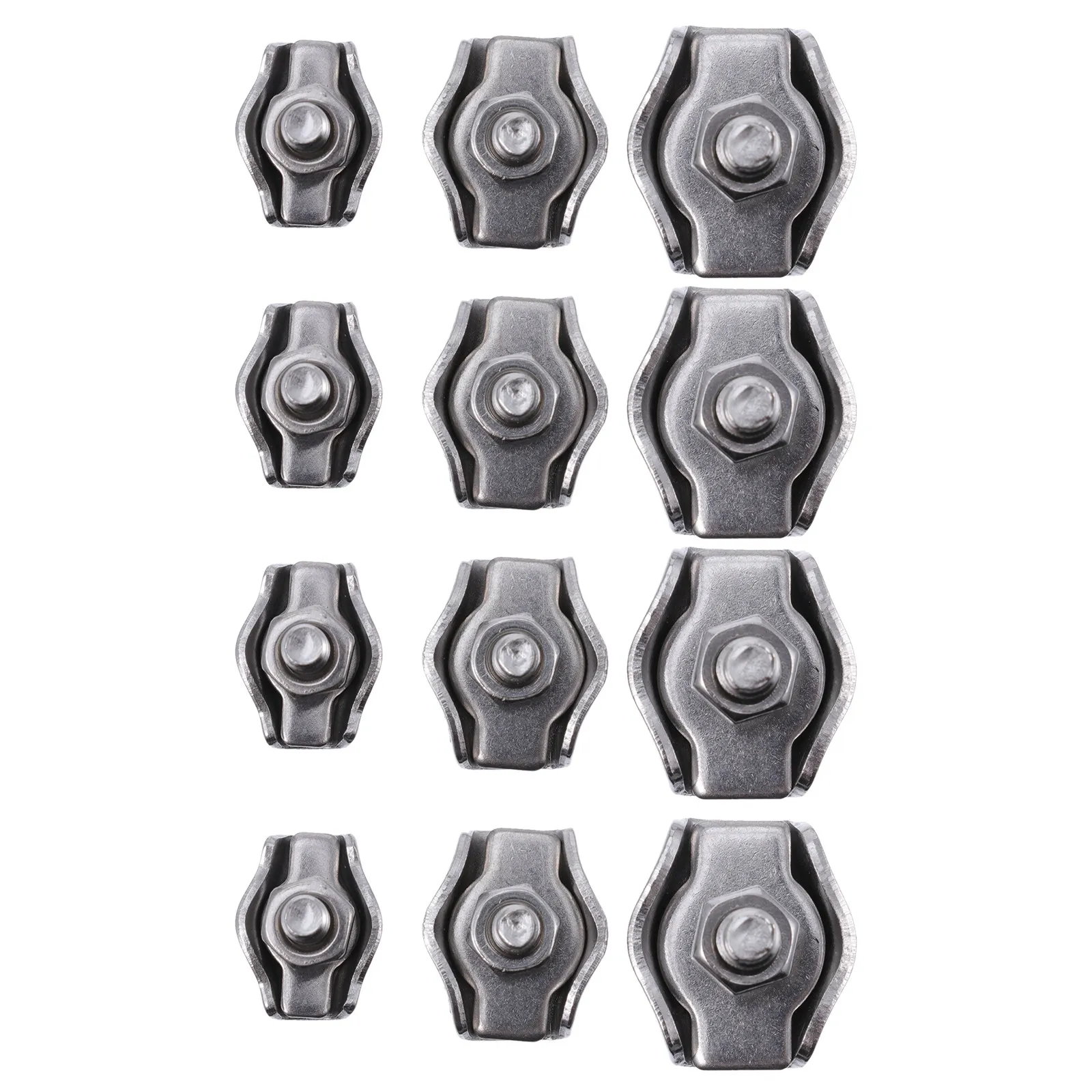 12Pcs Steel Wire Rope Clip Stainless Single Bolt Cable Clamp Corrosion Resistant Cable Clamp Hardware for Ships Marine Rigging