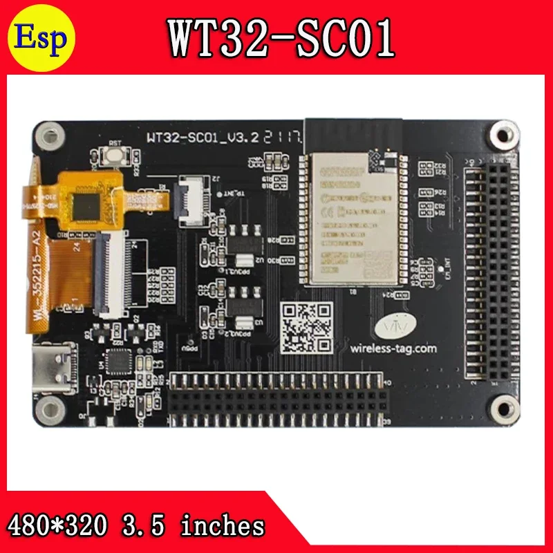 WT32-SC01 Plus Esp32 Ontwikkeling Board Met 3.5in 320X480 Capacitieve Multi-Touch Lcd-Scherm Ingebouwde Bluetooth Wifi