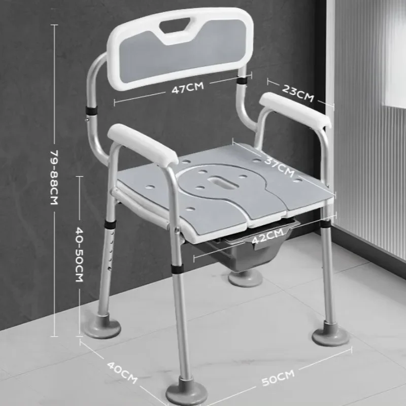 Bathroom Furniture Foldable Bathroom Chair for Elderly and Pregnant Elderly Special Shower Seat Non-slip Bedside Commode Toilet