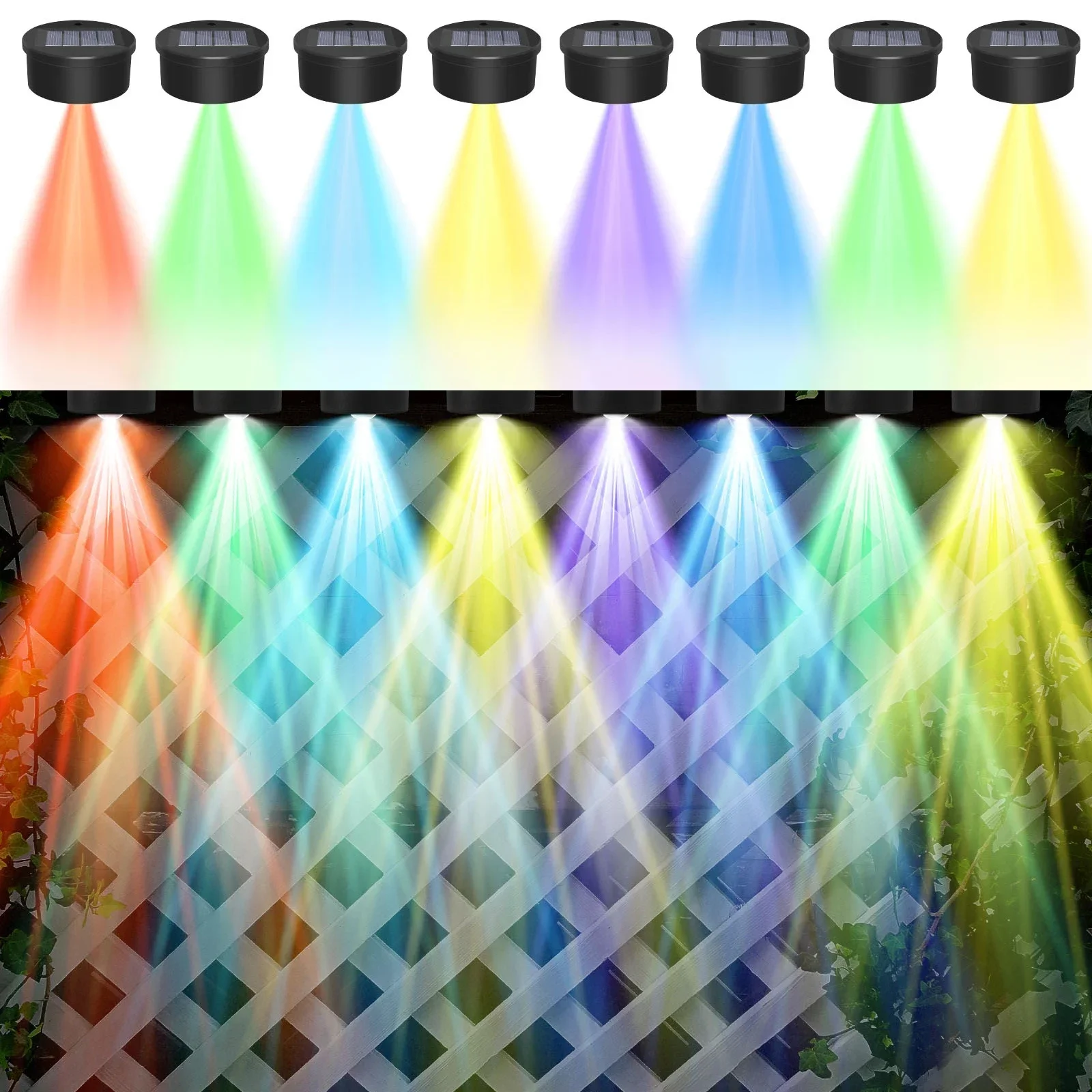 Luz Solar colorida para valla, cubierta exterior IP65, luces LED impermeables, barandilla de pared para piscina, lámpara decorativa para Patio, 8 Uds.