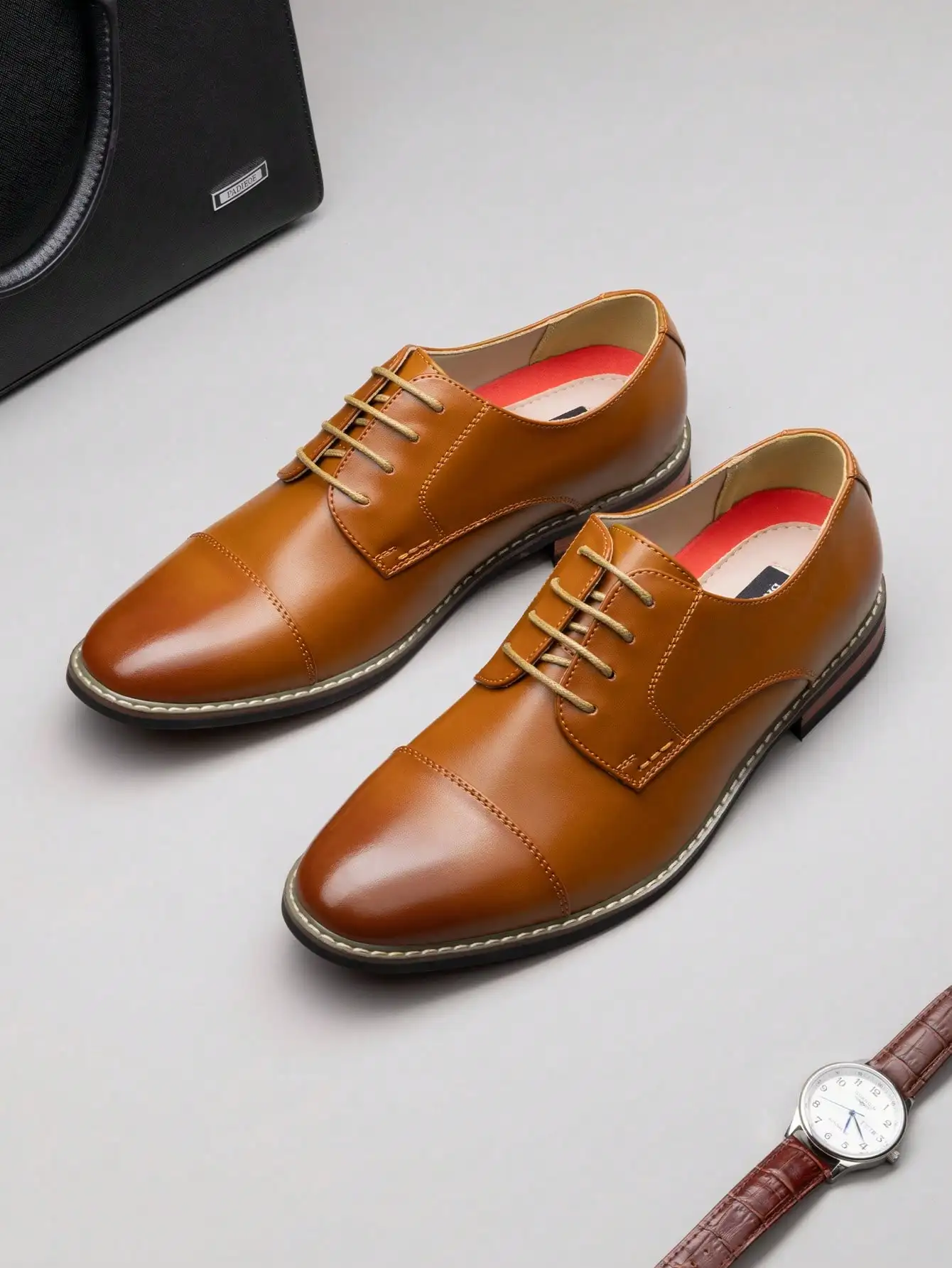 Wingtip Lace‑Up Oxford Dress Shoes for Men, Classic Formal Footwear, Timeless Stylish Men’s Dress Shoes, Perfect for Wedding, Business Events, Banquet, Cocktail Party, Office Work and Formal Gatherings, Great for Gentlemen’s Formal & Semi‑Formal Daily
