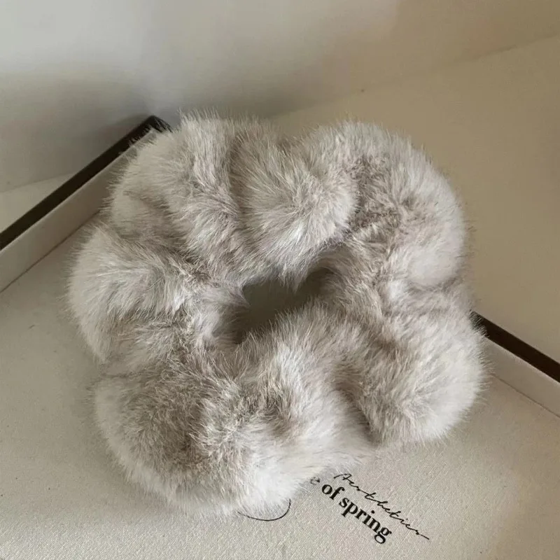 1 قطعة هيرباند كبير المغص الرجعية تقليد المنك أفخم حبل الراقية شريط مطاطي الإناث التعادل الشعر حبل أغطية الرأس