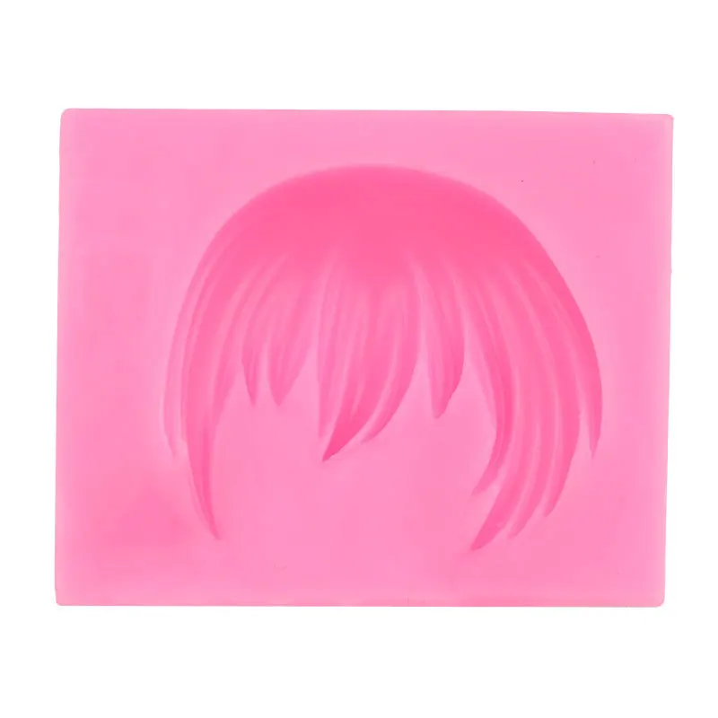 Short Hair Wig Shape Super Light Brickearth Mold Set Q Version Cartoon Character Dress up Silicone Mould 17-446