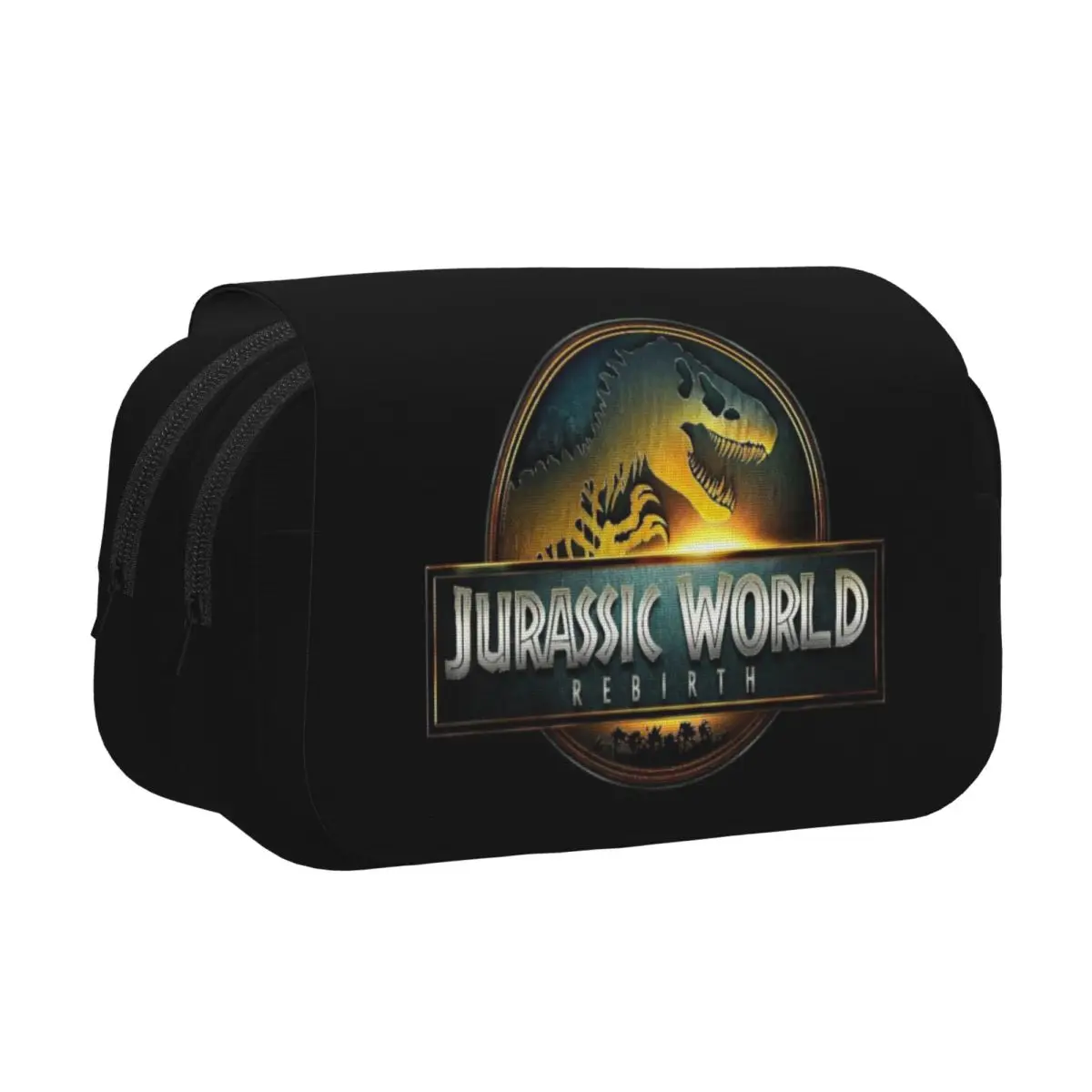 Estuche doble para bolígrafos con diseño de Jurassic Park, Jurassic World, dinosaurios, bolsa para lápices, bolsas para guardar bolígrafos, artículos de papelería con cremallera para estudiantes y escuela