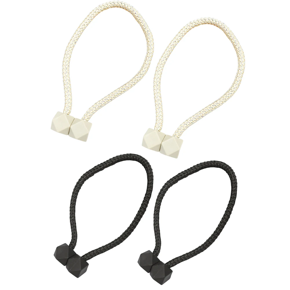 2 Pack Window Treatment Holdback Strong Magnetic Curtain Holdback Rope Tieback for Home Decorative Curtain