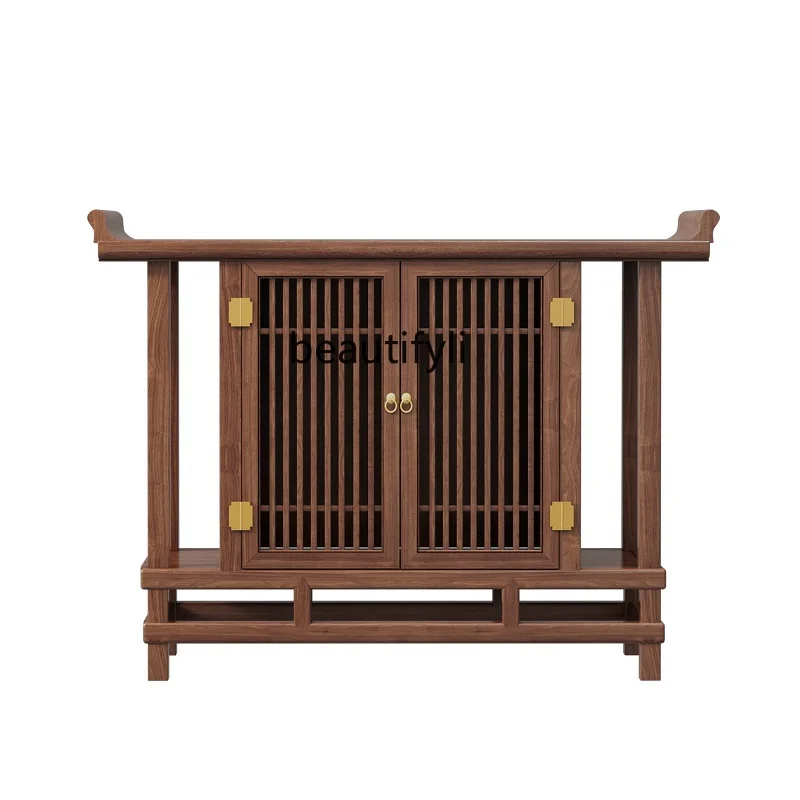 

New Chinese-style solid wood entry slips, case slips, Zen-style porch cabinet, foyer against the wall, end view table