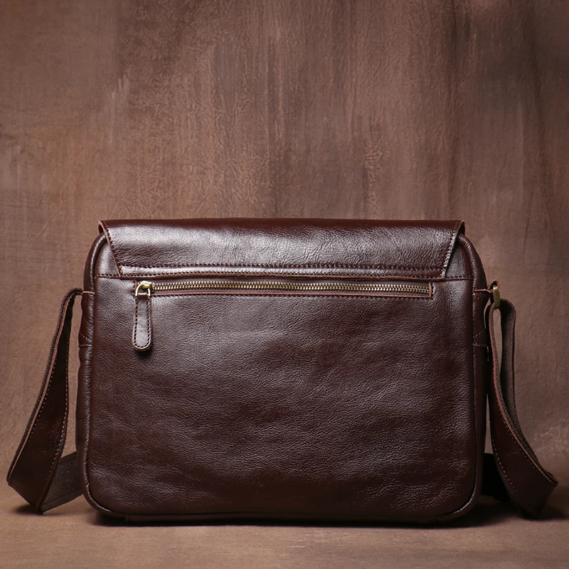 GURO Men\'s High Quality Shoulder Bag Genuine Leather Flap Messenger Bag Luxury Brand Crossbody Business Briefcase For 13″ Laptop