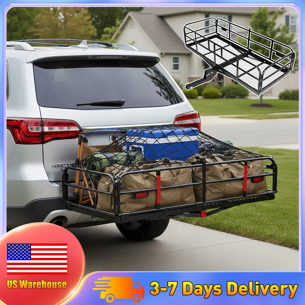 

Складная грузовая платформа на фаркоп с грузоподъемностью 227 кг (500 фунтов), размеры 152x61x36 см, со стабилизатором, для фаркопов 2-дюймового квадрата, для внедорожников и грузовиков