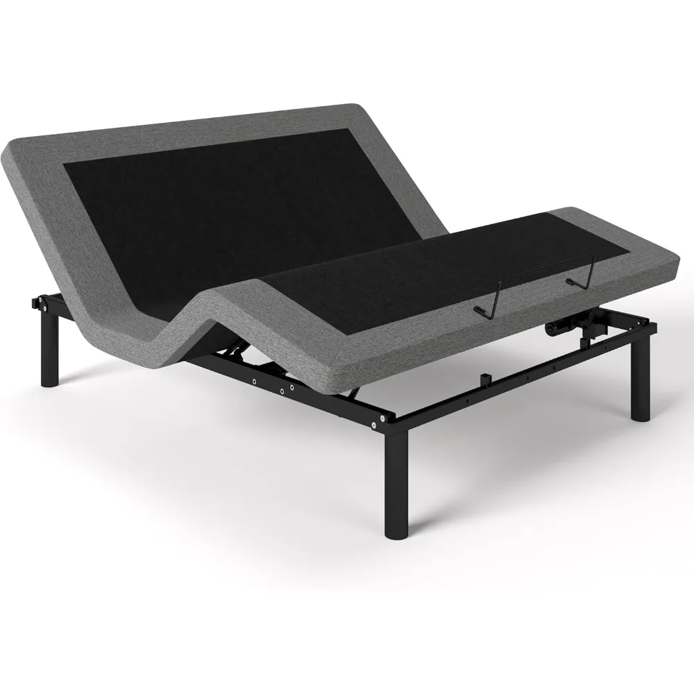 Queen Size Adjustable Bed Frame, Electric Bed Base, Wireless Remote Control, Whisper Quiet Durable Motor, Padded Edge