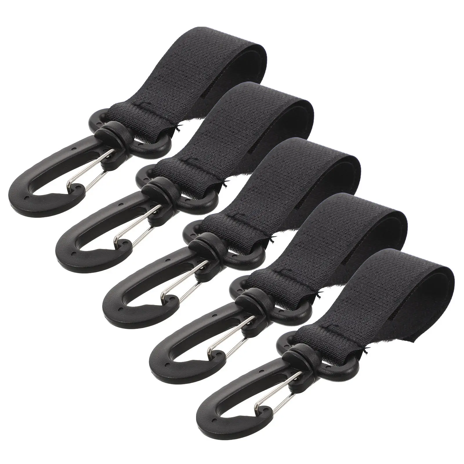 Lot de 5 crochets rotatifs pour poussette, sac à couches, organisateur de poussette, crochets de suspension pour chariot de courses
