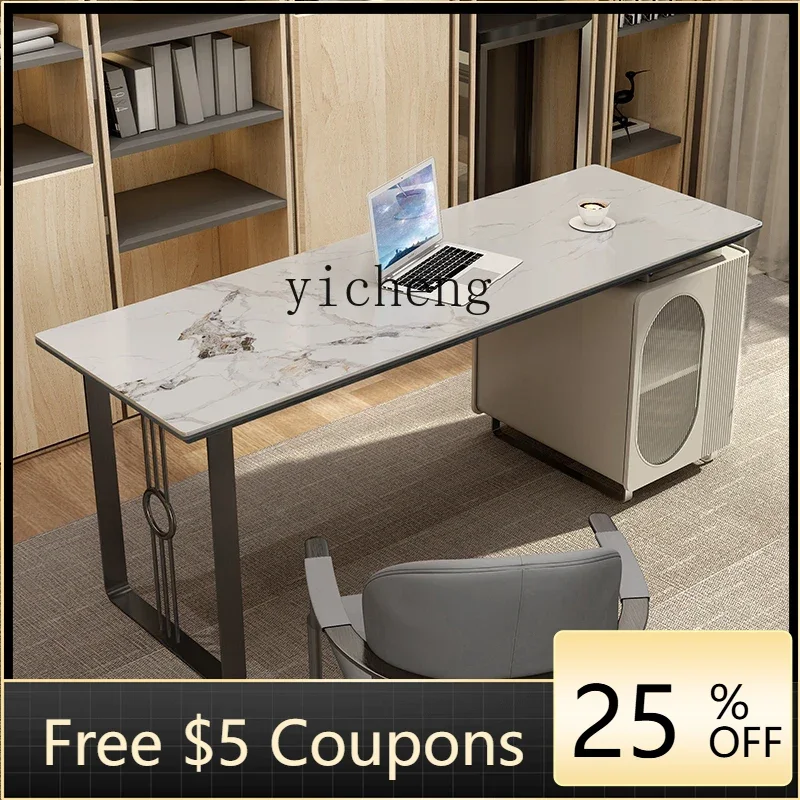 

B1 light luxury slab integrated office desk and chair modern simple living room bedroom home study writing desk computer desk