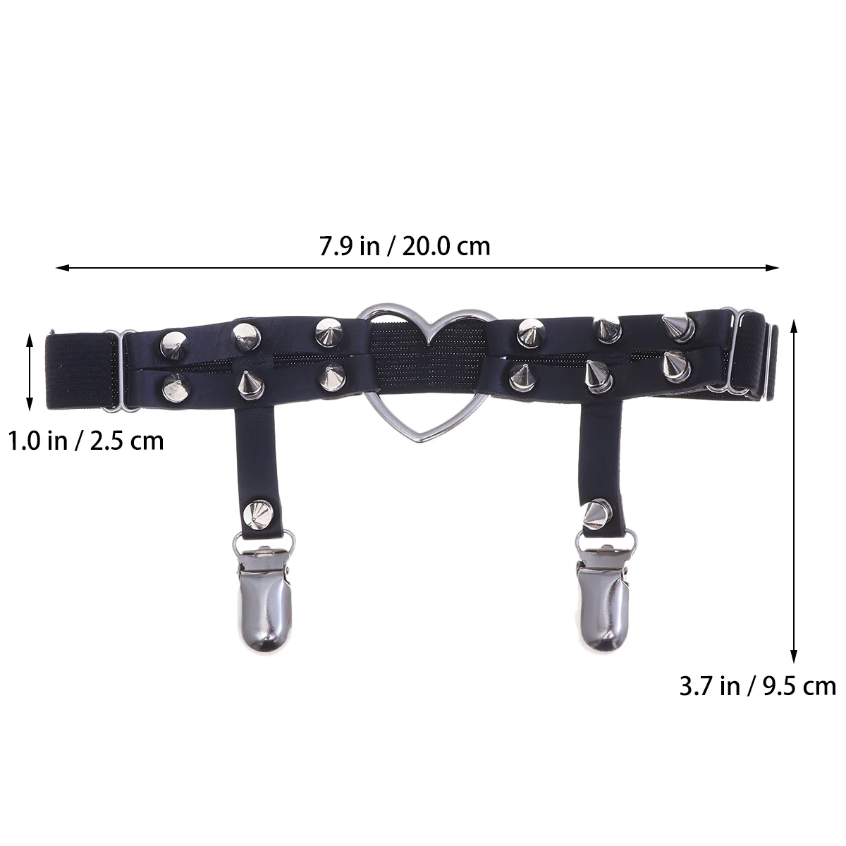 Heart Shaped PU Adjustable Leg Harness Double Row WomenSexy Fashion Accessory Punk Cosplay Stage