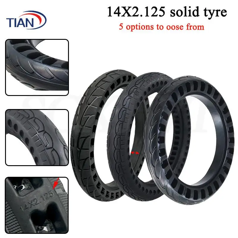 14 INCH High quality rubber 14 Inch 14x2.125 Solid Tire Suitable for  Folding Electric Bicycle E-bike Accessories