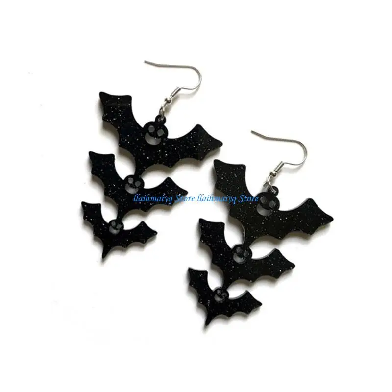 

573B Fashion Jewelry Bats Drop Earrings Women Halloween Wedding Party
