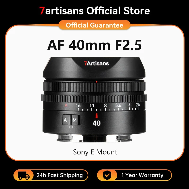 

7artisans AF 40mm F2.5 Full Frame Lens Auto Focus Large Aperture Lens for Sony E Sony A6700 A7 V A7C II ZV-E1 A7R V Vlog Lens