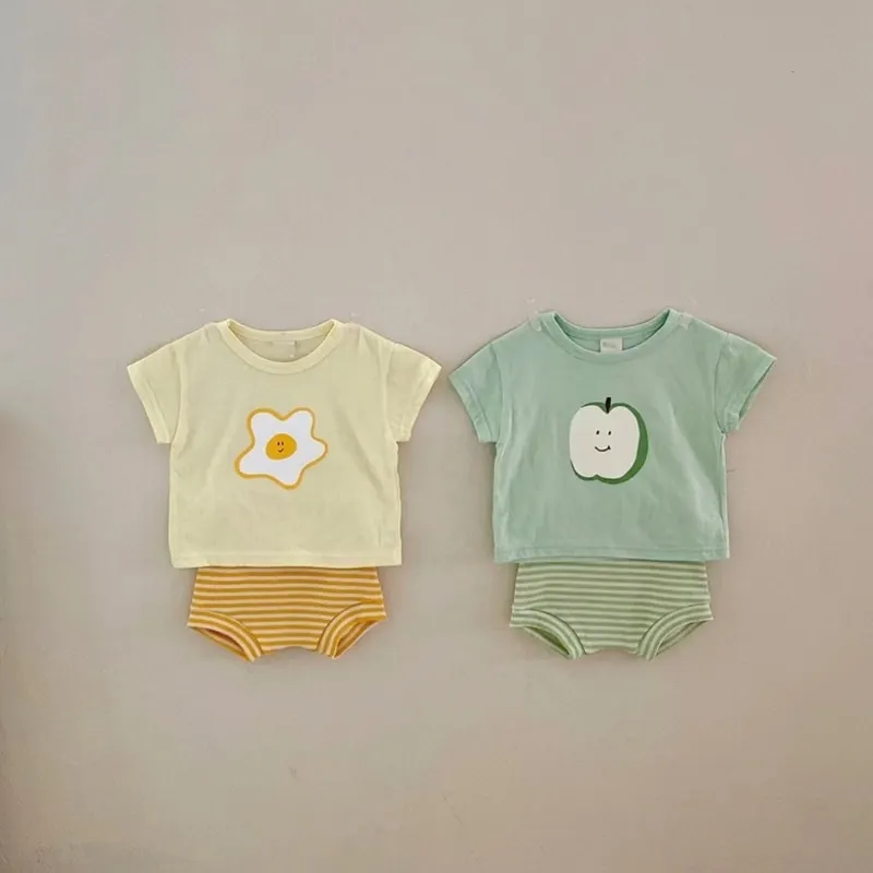 

Newborn Baby Girl Boy Cotton Clothes Set T-shirt+Shorts Toddler Child Short Sleeve Clothing Suit Pullover Baby Clothes 9M-5Y